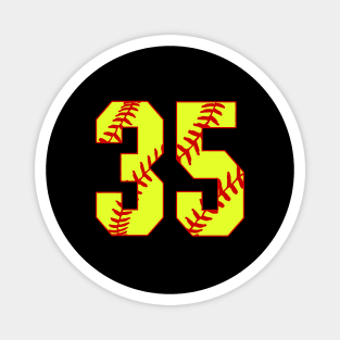 Fastpitch Softball Number 35 #35 Softball Shirt Jersey Uniform Favorite Player Biggest Fan Magnet